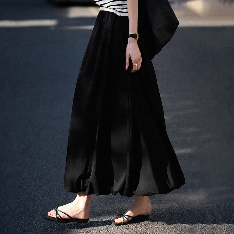 鬆緊腰遮肉花苞半身蓬蓬裙(2色)