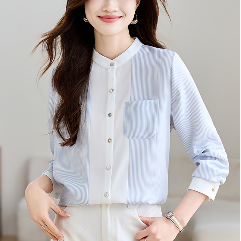 條紋OL職業通勤襯衫