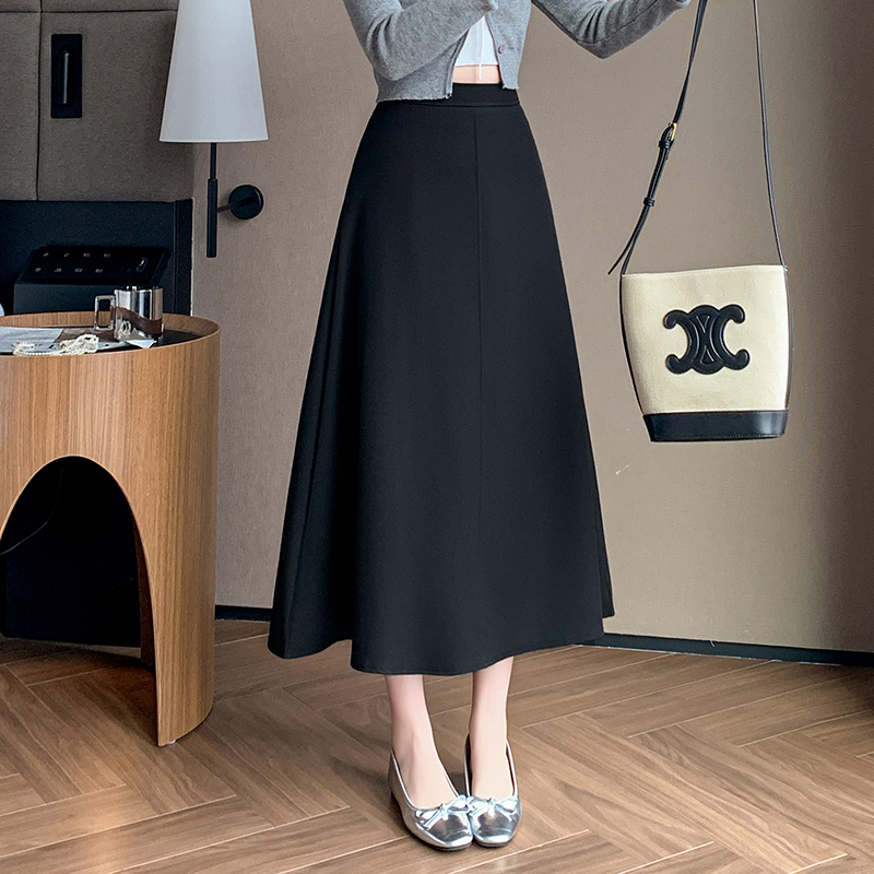 百搭氣質高腰大擺A字半身裙(3色)