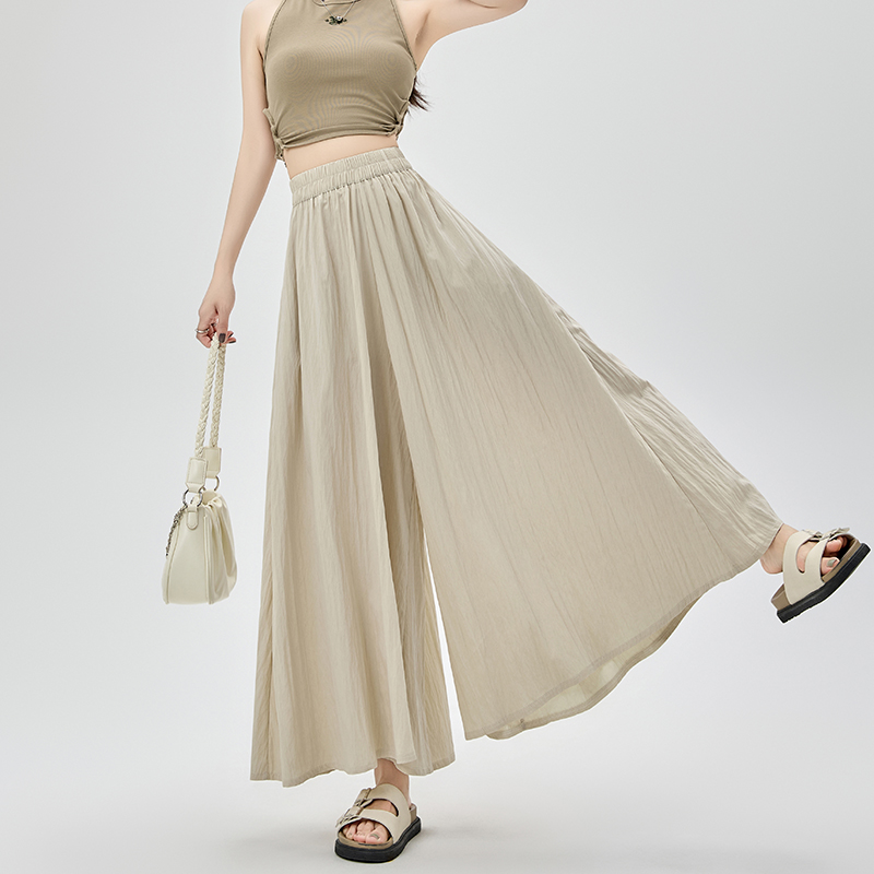 休閒寬鬆大擺寬腳九分褲裙(4色)