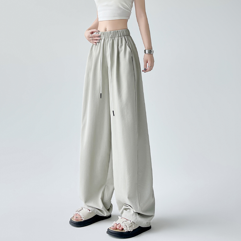 夏季薄款寬鬆BF慵懶風休閒闊腿褲(5色)