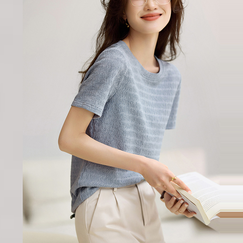 新款簡約肌理感休閒短袖T恤(2色)
