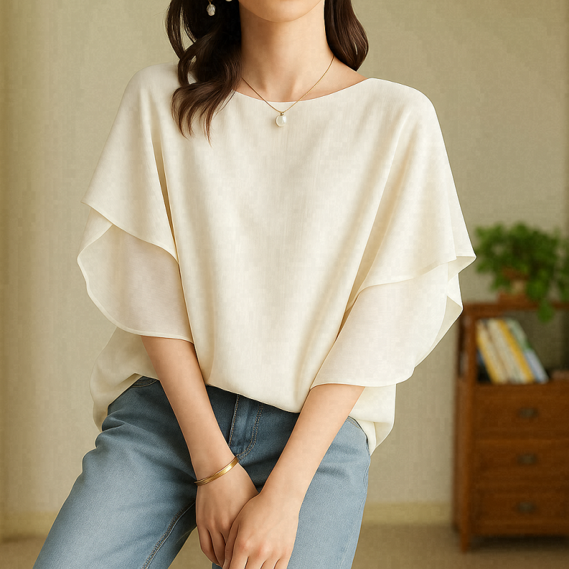 日系圓領休閒短袖蝙蝠衫(5色)