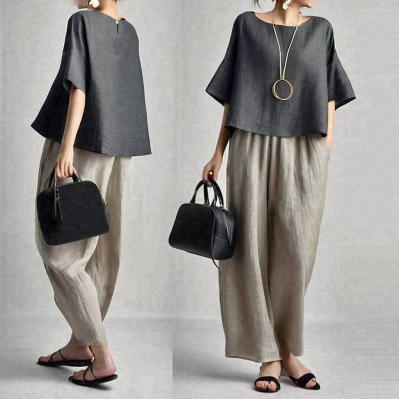 時尚壓褶兩件套裝(3色)