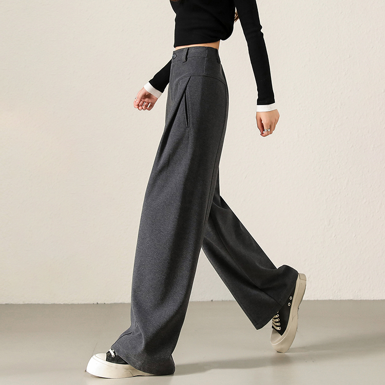 秋冬垂墜感顯瘦休閒闊腿褲(2色)