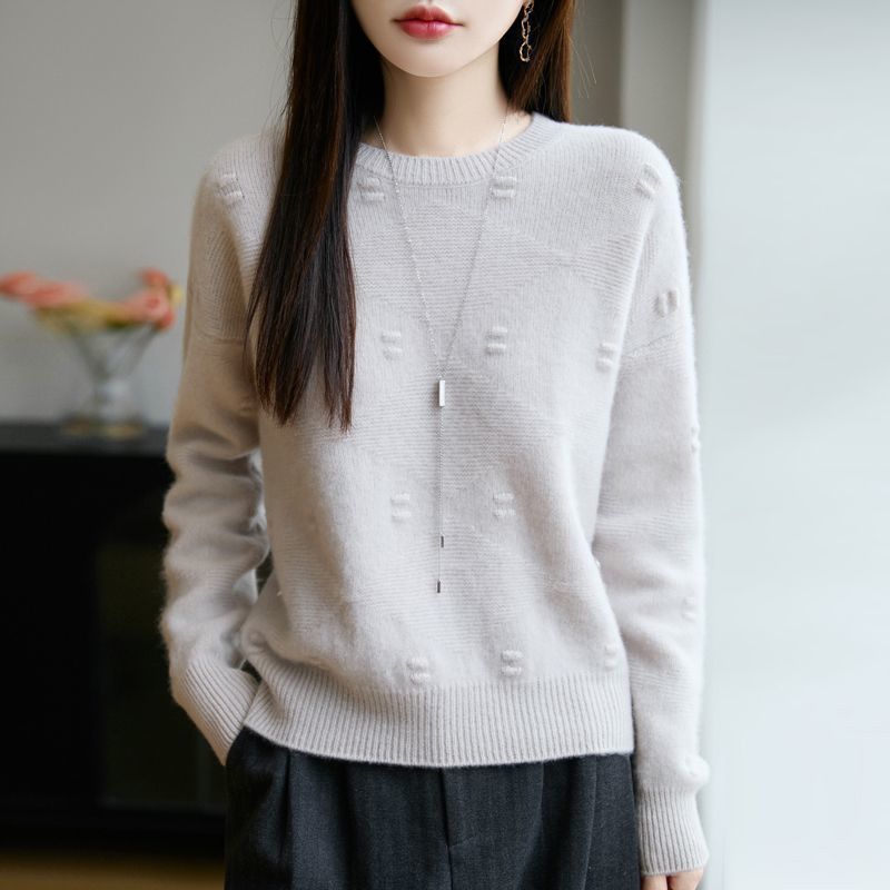 寬鬆圓領鼓包針織毛衣(6色)