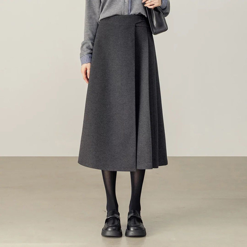 新款高腰A字長款半身裙