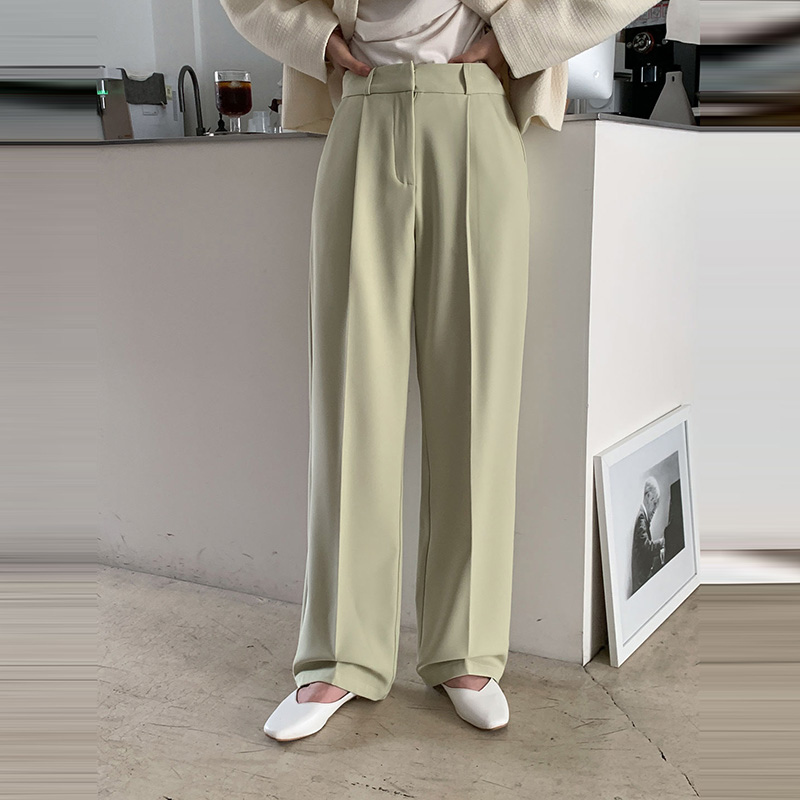 韓系通勤中高腰休閒西裝褲(6色)