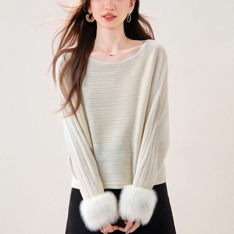 時尚圓領長袖針織衫(3色)