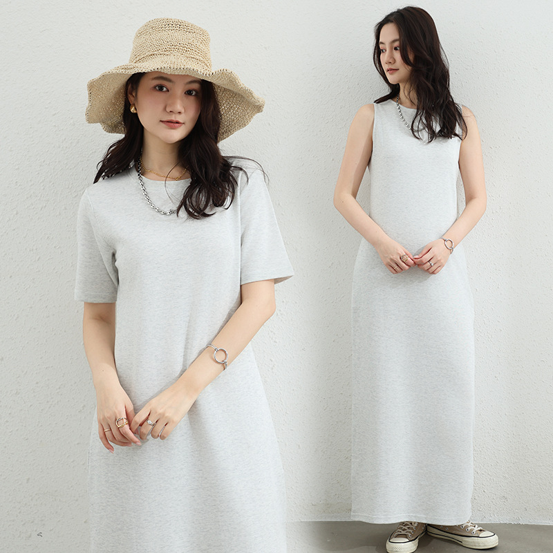 日式優雅圓領連身裙(4色)