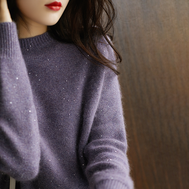 薰衣草紫軟糯舒適針織衫