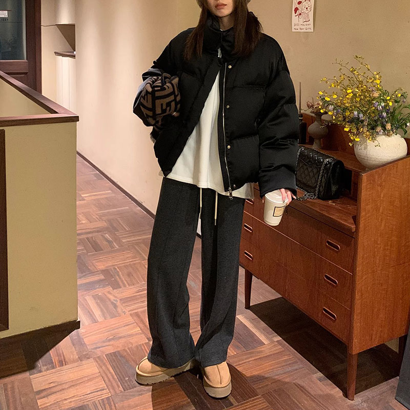 韓版高腰人字紋直筒寬褲(2色)