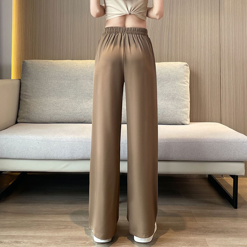 高腰垂感薄款休閒窄版直筒褲(3色)