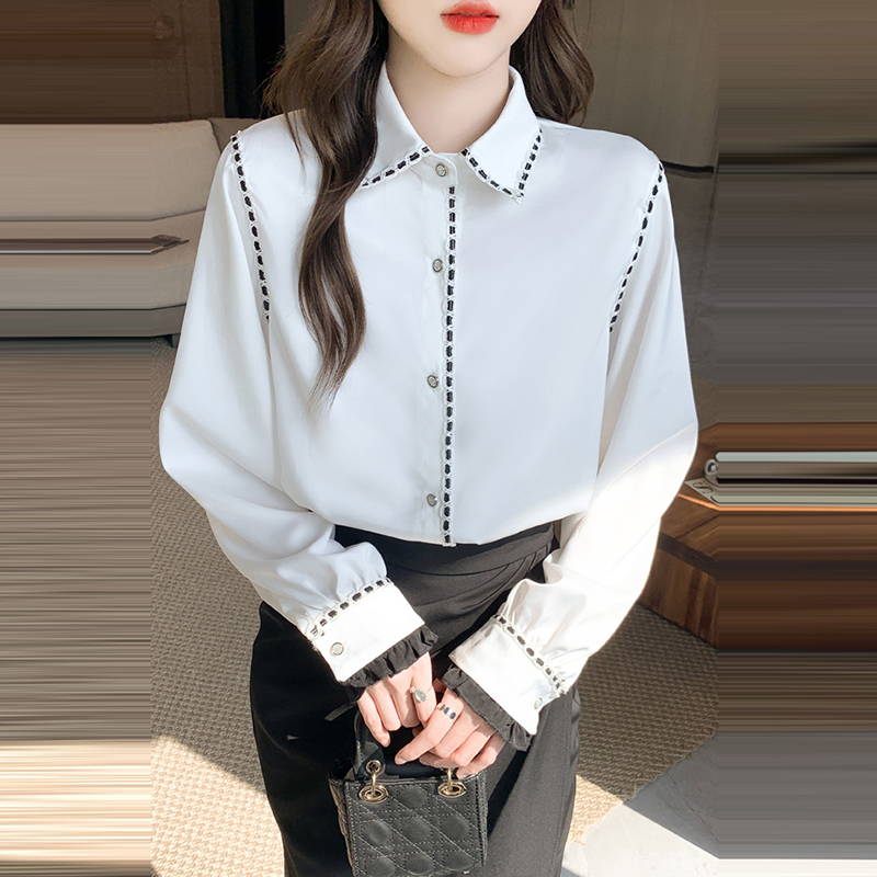 百搭POLO領設計感長袖襯衫