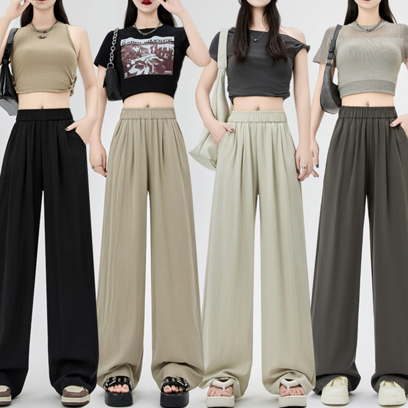 寬鬆高腰垂感拖地闊腿褲(4色)