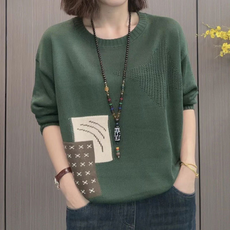 百搭洋氣圓領長袖針織衫(5色)