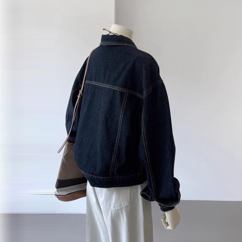 休閒口袋設計感牛仔外套