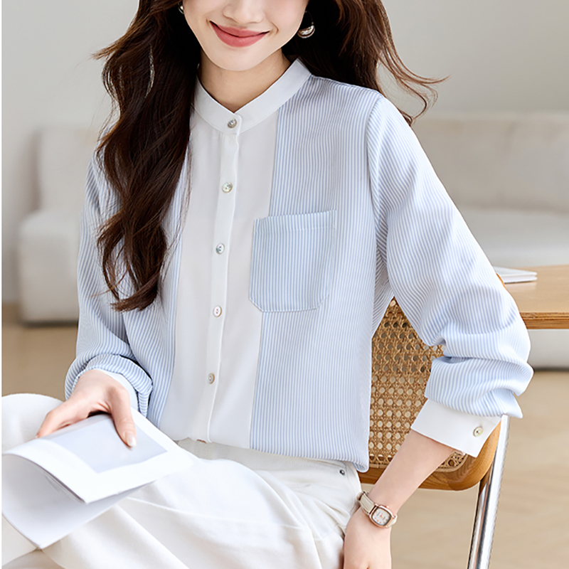 條紋OL職業通勤襯衫
