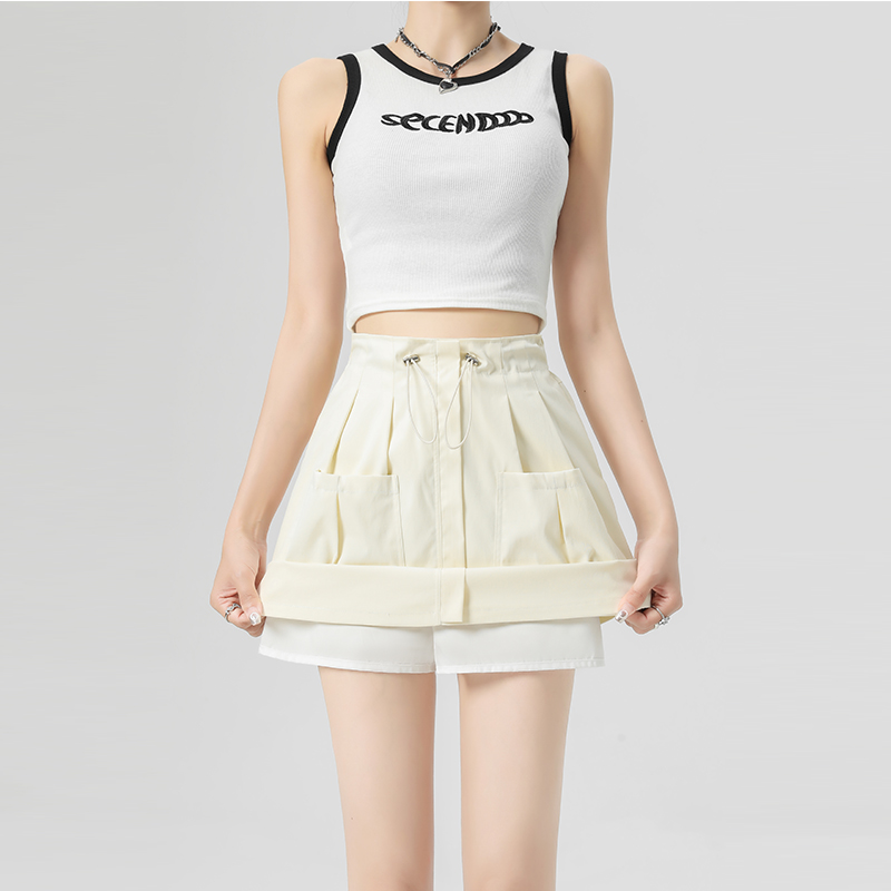 防走光可調式腰頭工裝短裙(5色)