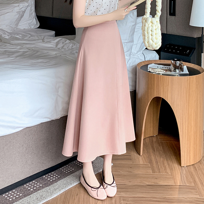 百搭氣質高腰大擺A字半身裙(3色)