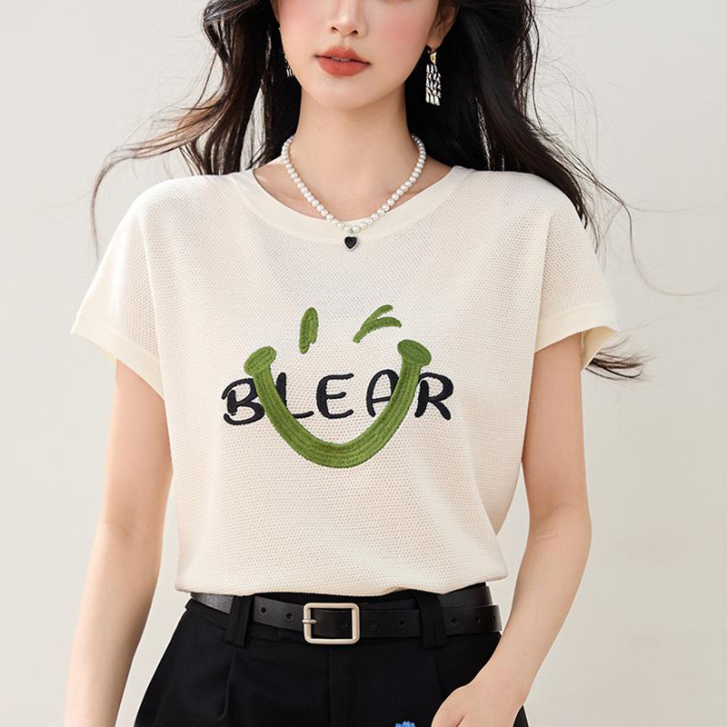 笑臉提花薄款針織T恤