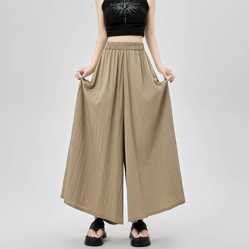 休閒寬鬆大擺寬腳九分褲裙(4色)