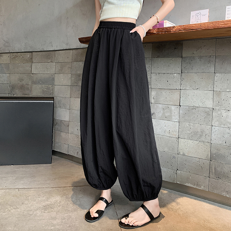 日式冰絲速乾防曬束腳薄款九分蘿蔔褲(3色)