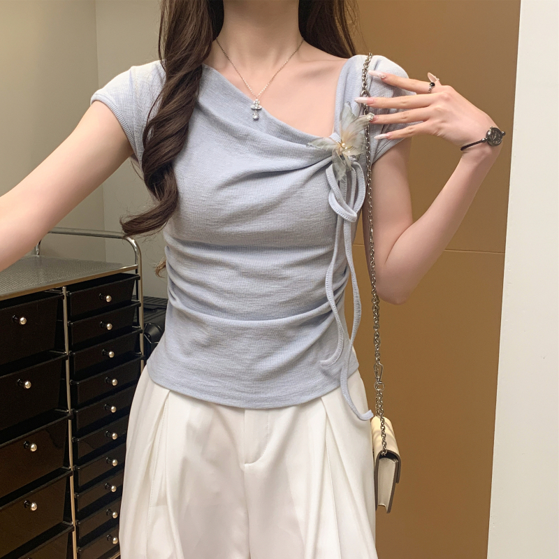 法式立體蝴蝶結繫帶小衫(3色)