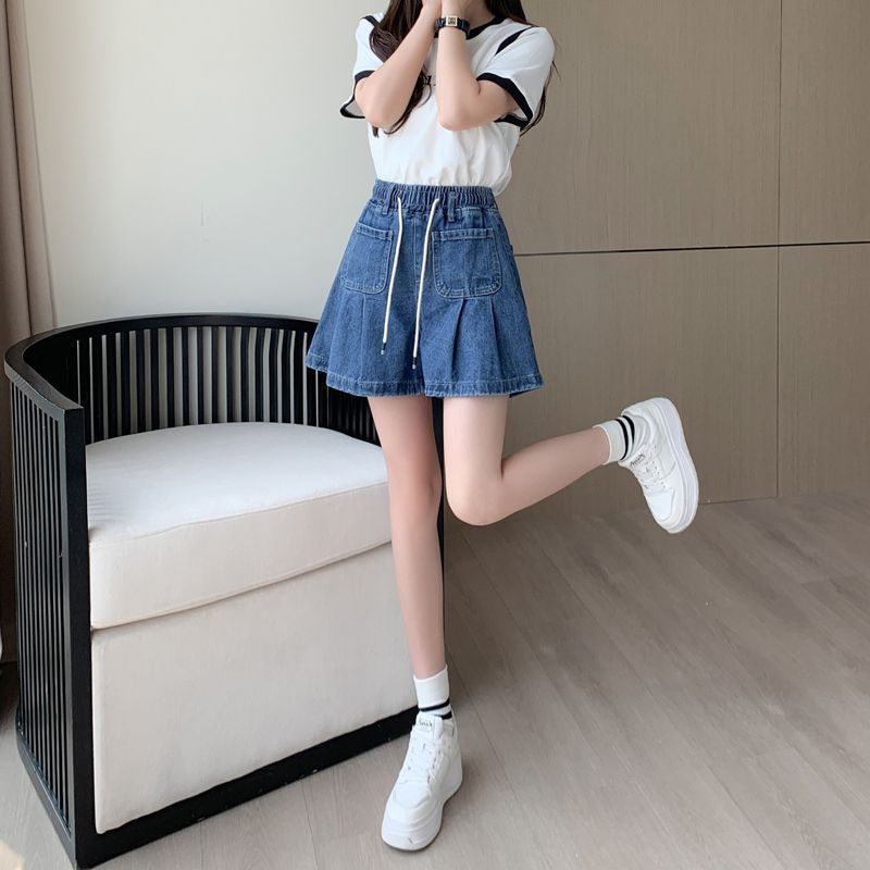 【S-5XL】寬鬆荷葉邊顯瘦牛仔短褲