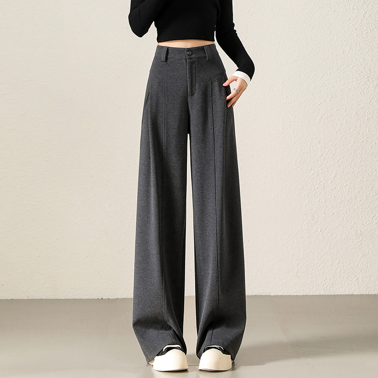 秋冬垂墜感顯瘦休閒闊腿褲(2色)