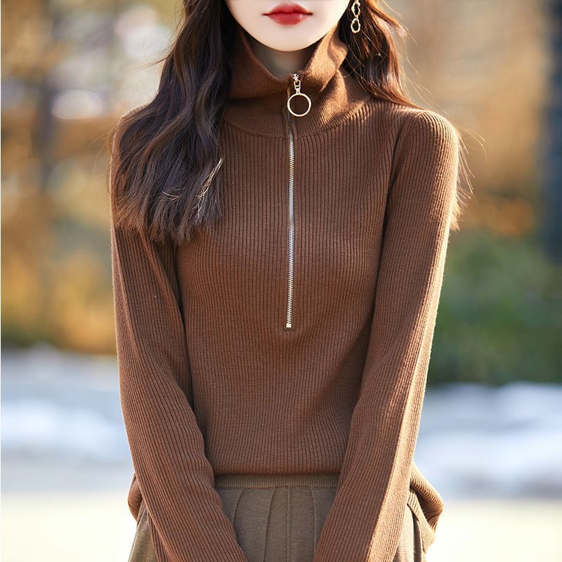 韓系百搭半拉鍊針織毛衣(4色)