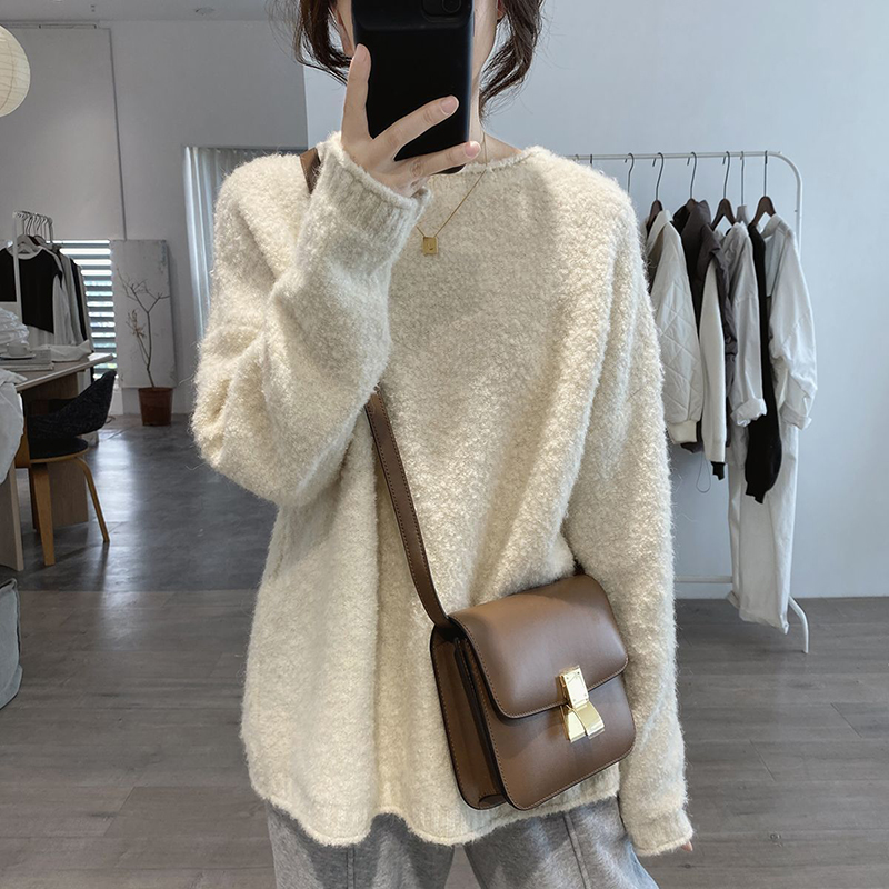 慵懶圓領長袖針織衫(4色)