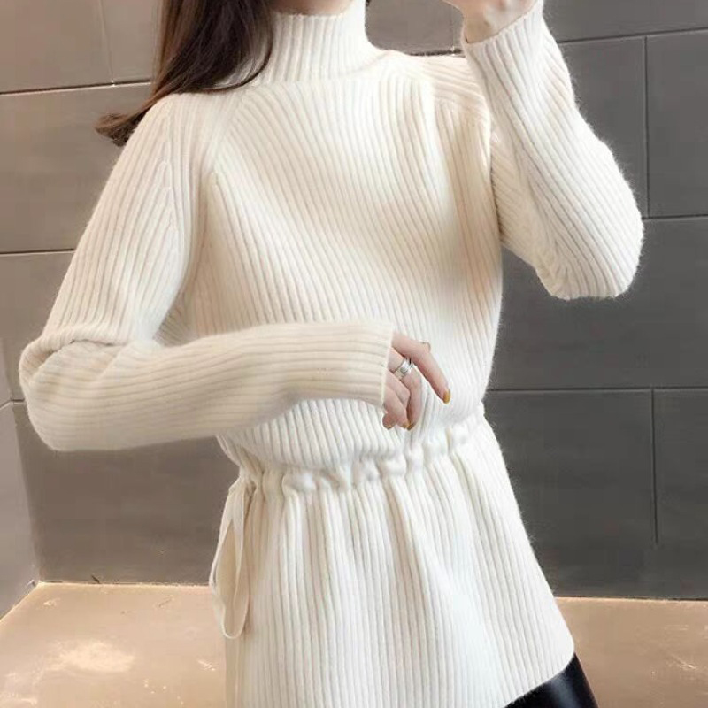 時尚中長款收腰顯瘦毛衣裙