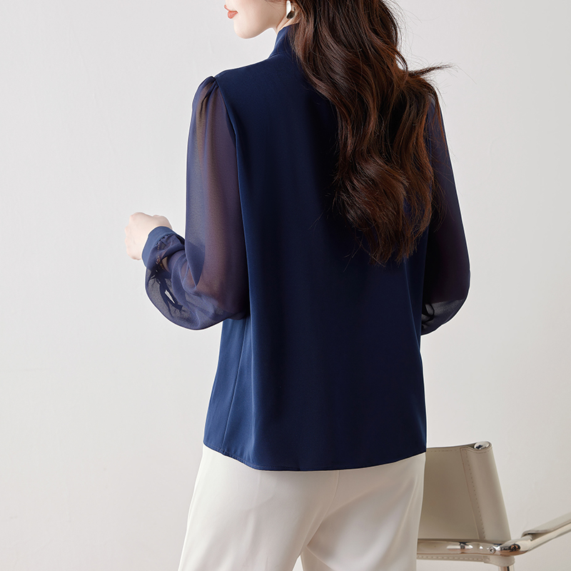 百搭繫帶領正肩别致衬衫