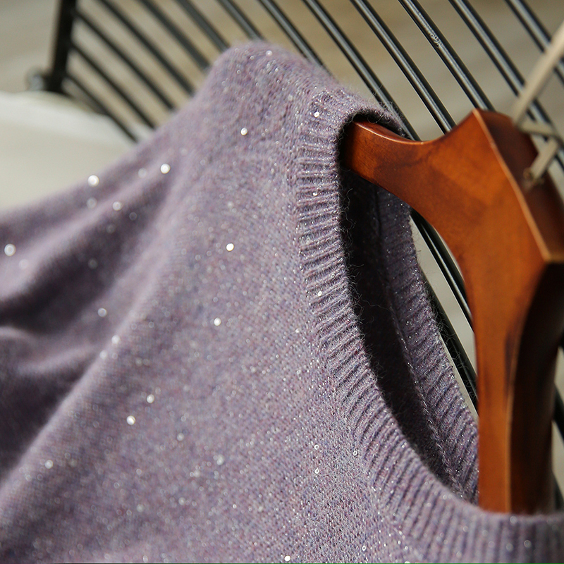 薰衣草紫軟糯舒適針織衫