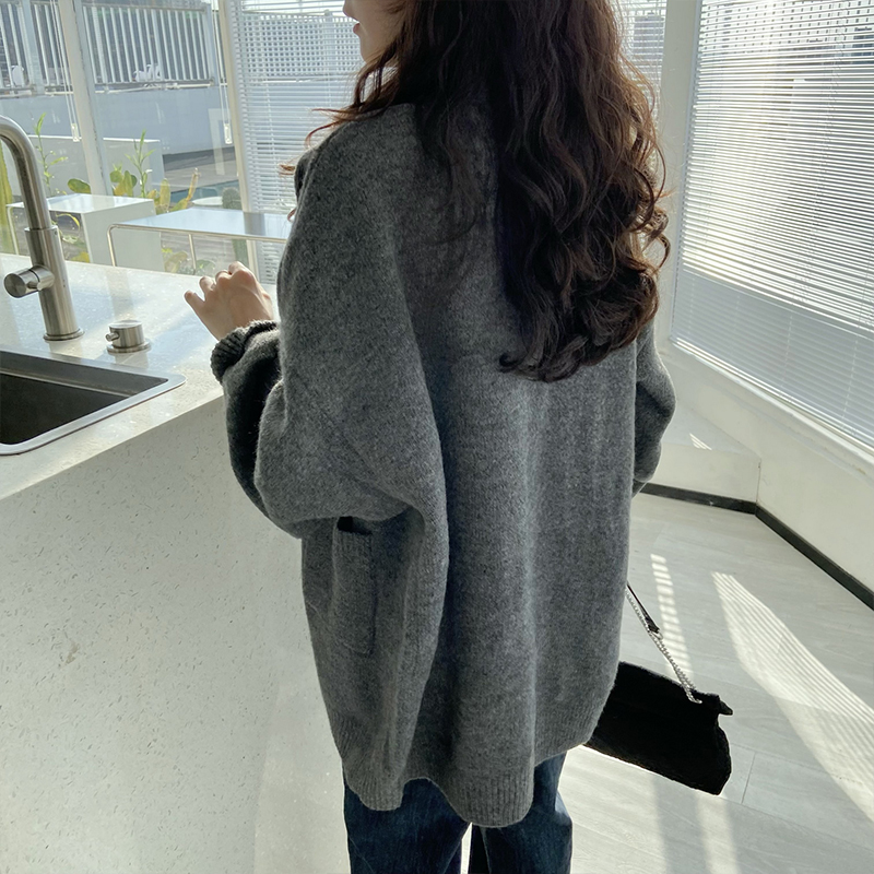 寬鬆慵懶風針織開襟衫