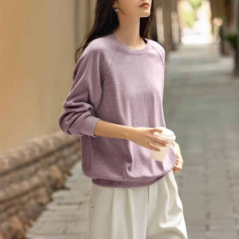 韓系圓領肌理感布料休閒衛衣(2色)