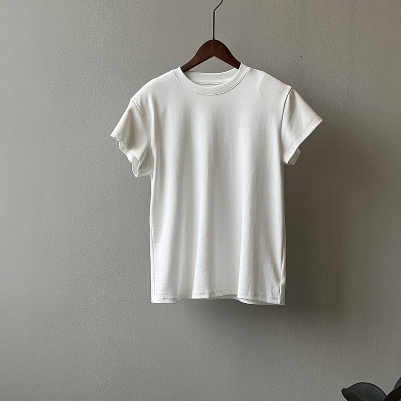 韓系墊肩圓領短袖T恤(4色)