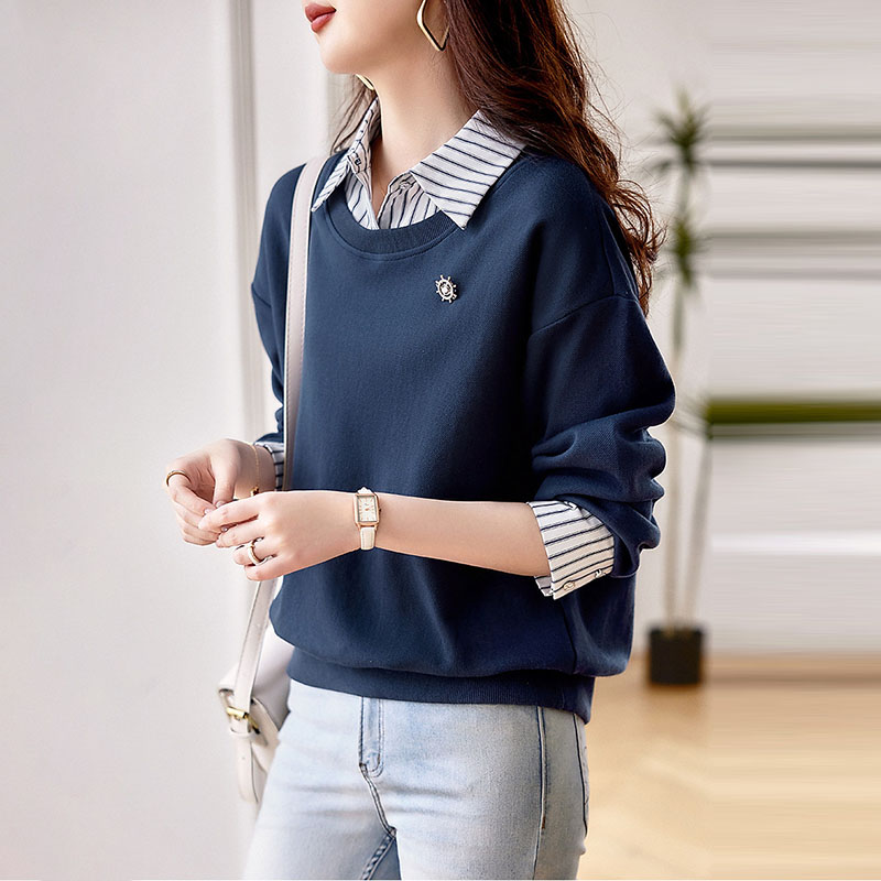 韓版時尚休閒顯瘦假兩件衛衣(3色)