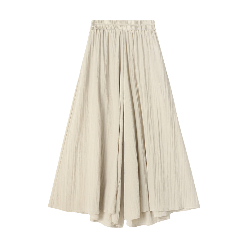 休閒寬鬆大擺寬腳九分褲裙(4色)