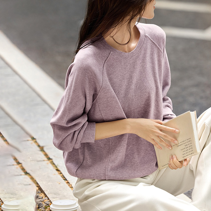 韓系圓領肌理感布料休閒衛衣(2色)