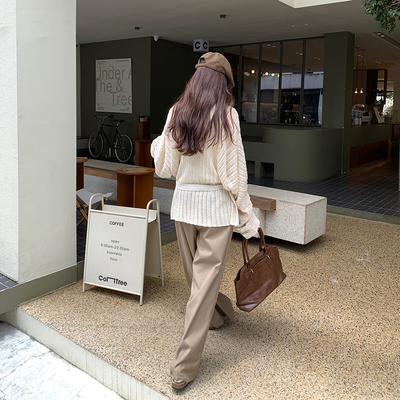 新款小眾鏤空長袖針織開襟衫(2色)