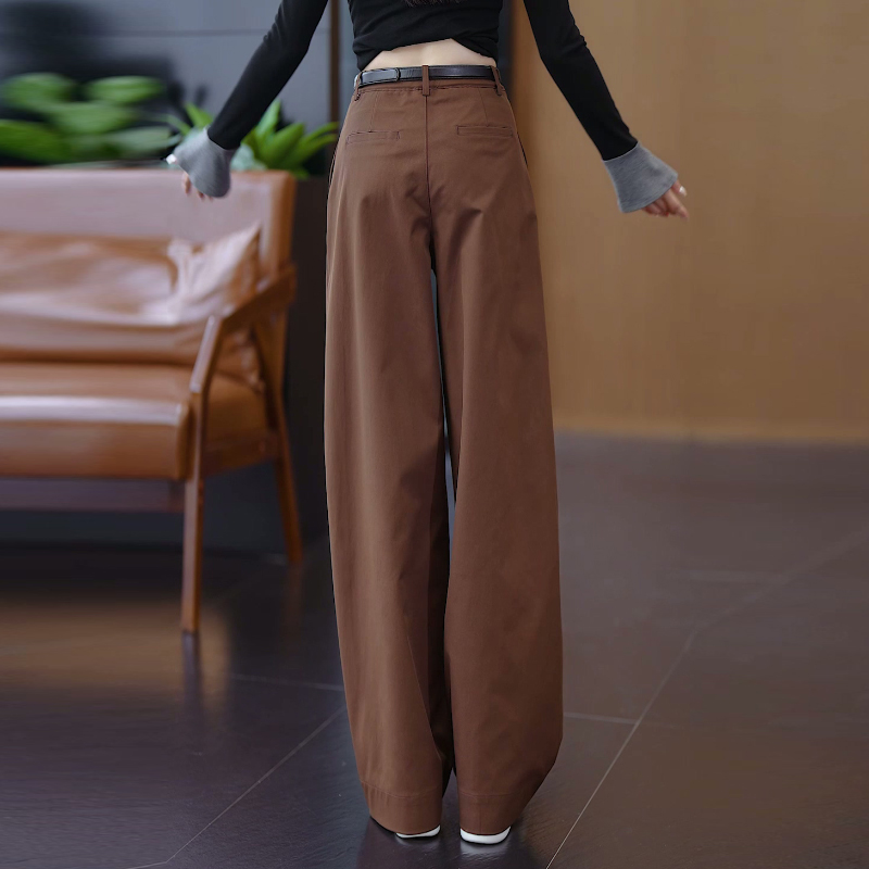 休閒寬鬆慵懶直筒闊腿褲(3色)