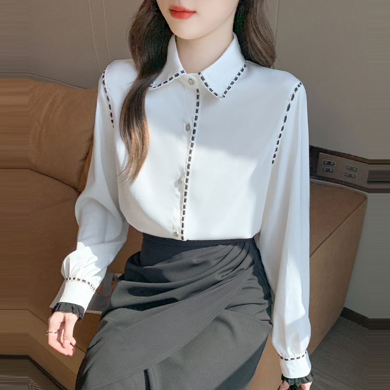 百搭POLO領設計感長袖襯衫