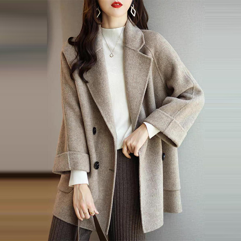 百搭西裝領人字紋長袖外套(3色)