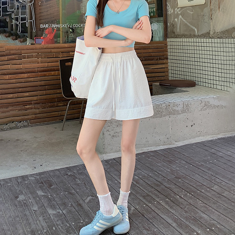 時尚休閒高腰五分短褲(3色)