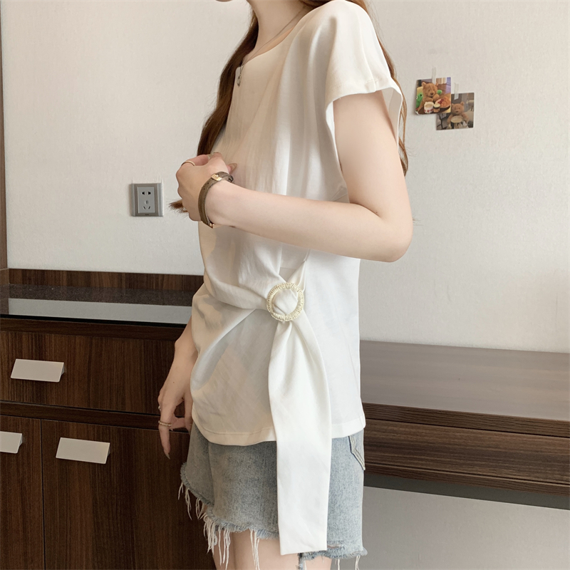 小飛袖收腰設計修身短袖T恤(3色)