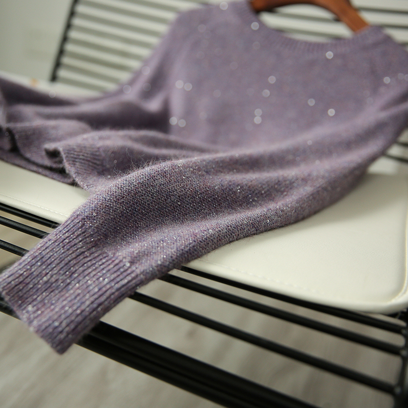 薰衣草紫軟糯舒適針織衫