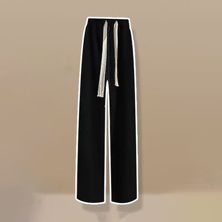 洋氣針織開襟衫+白色長袖T卹+顯瘦休閒寬褲三件套(4色)