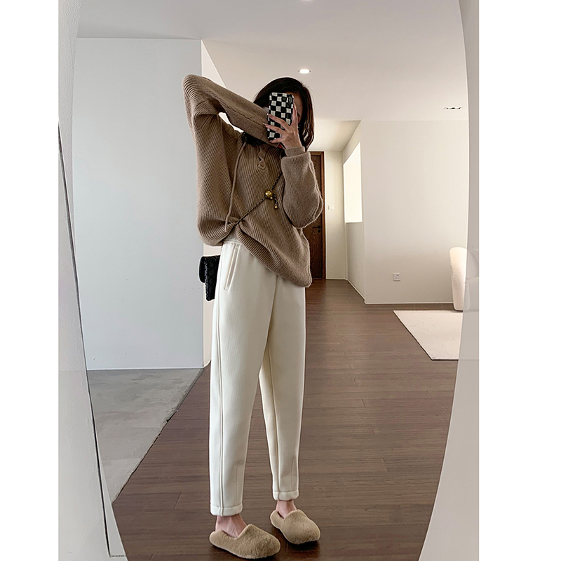 純色柔軟休閒顯瘦九分哈倫褲(2色)